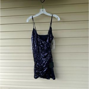Dark purple sequin dress.